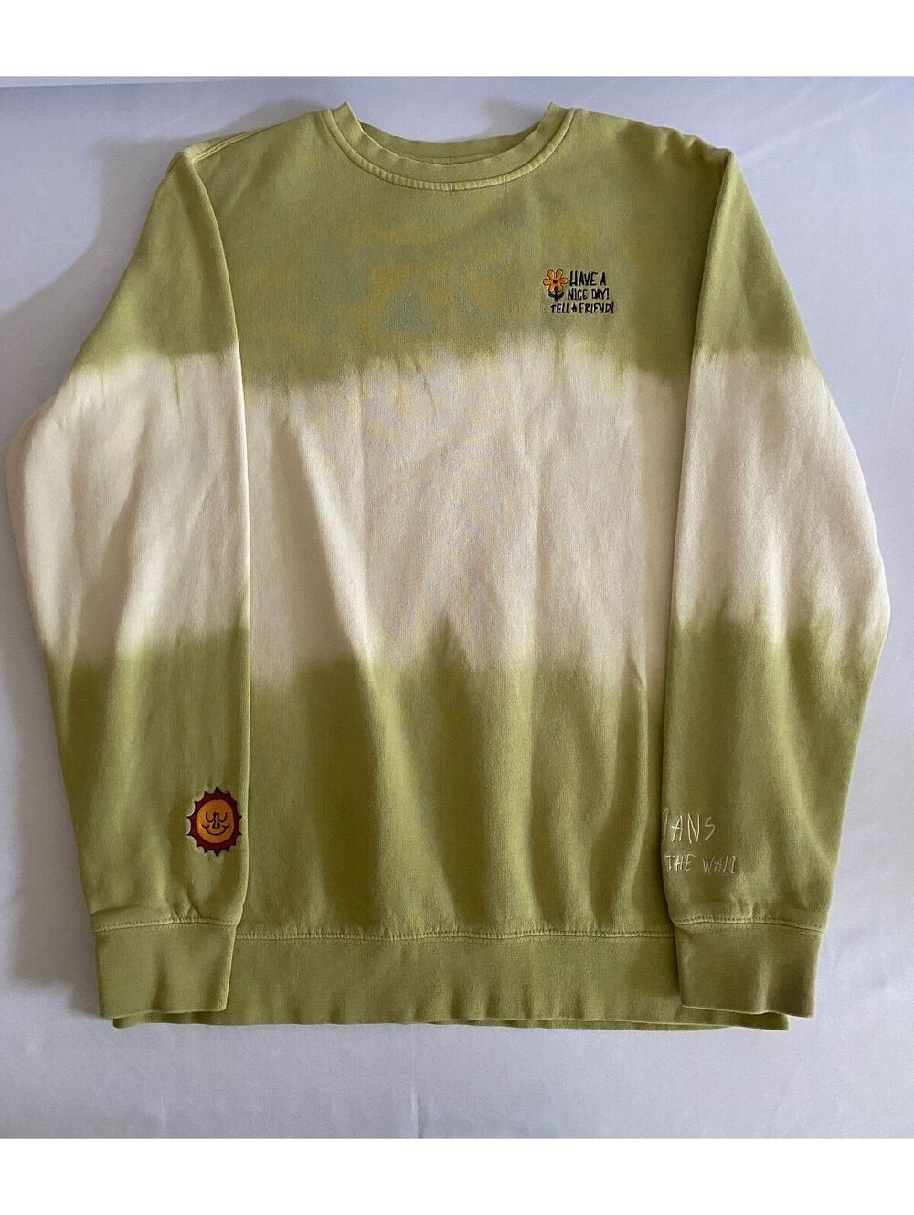 Vans Green Cream Crewneck Sweatshirt Medium